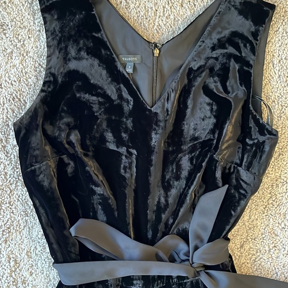 Vintage NWT Talbots Black Velvet Tie-Waist Jumper Size 8 - Picture 2 of 5